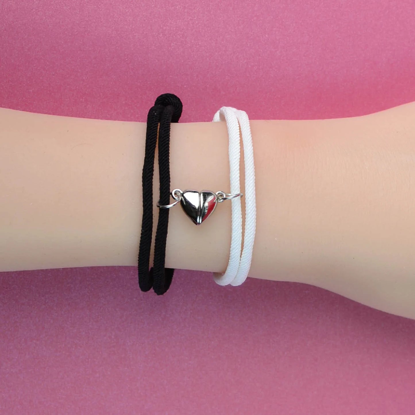 2PCS SET Braided Rope Magnetic Couple Bracelet