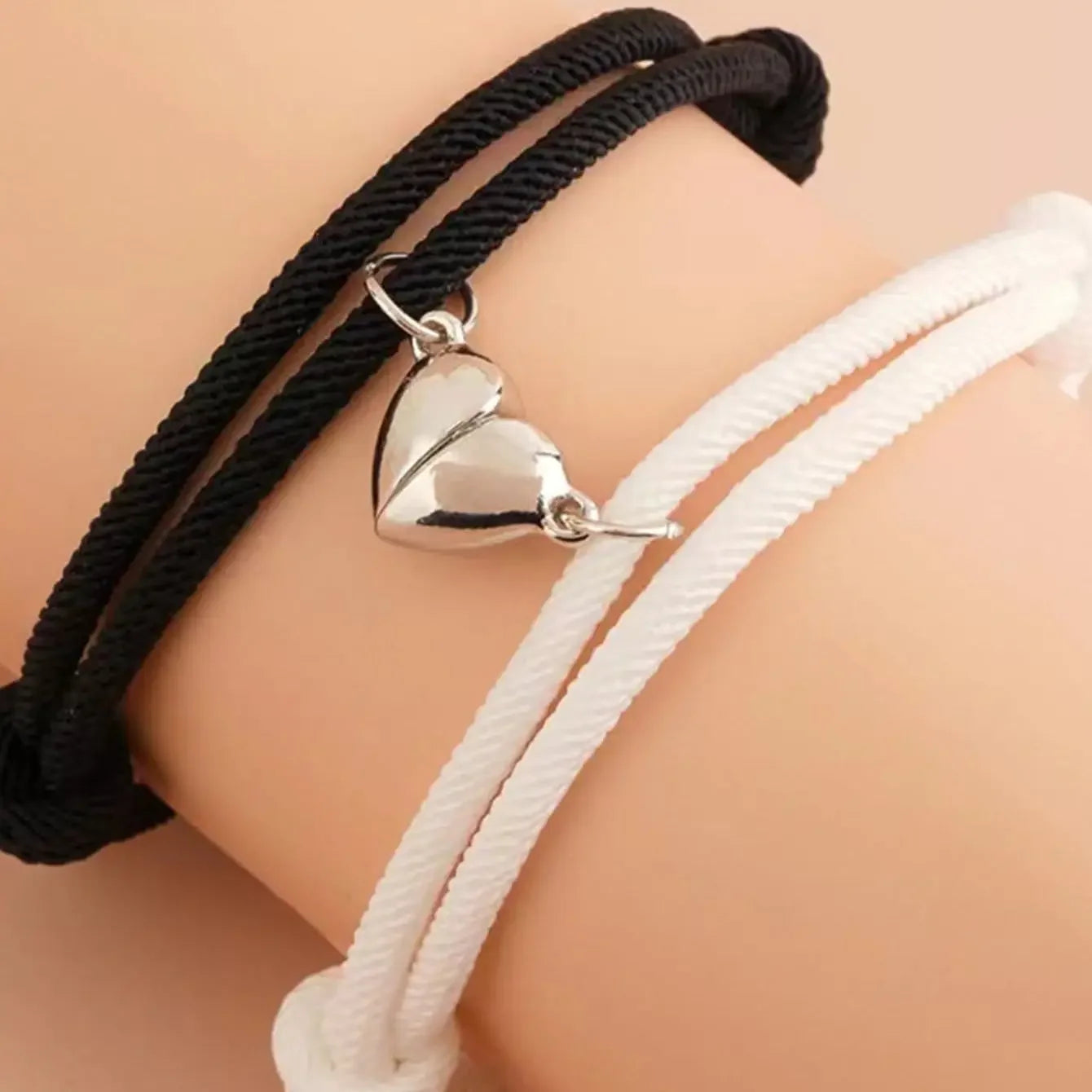 2PCS SET Braided Rope Magnetic Couple Bracelet