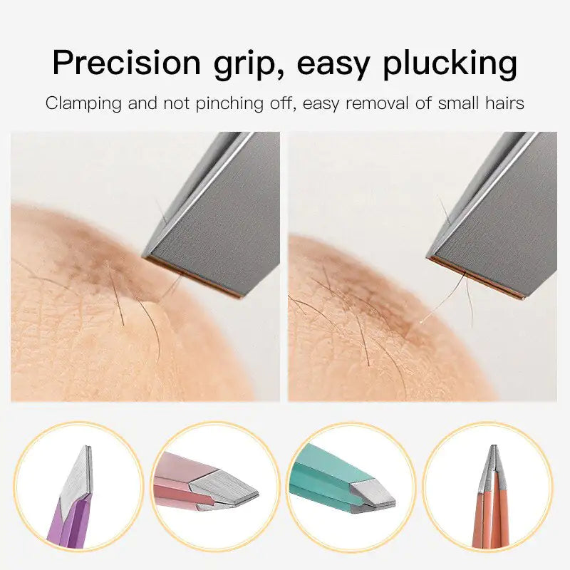 Stainless Steel Eyebrow Hair Removal Tweezers