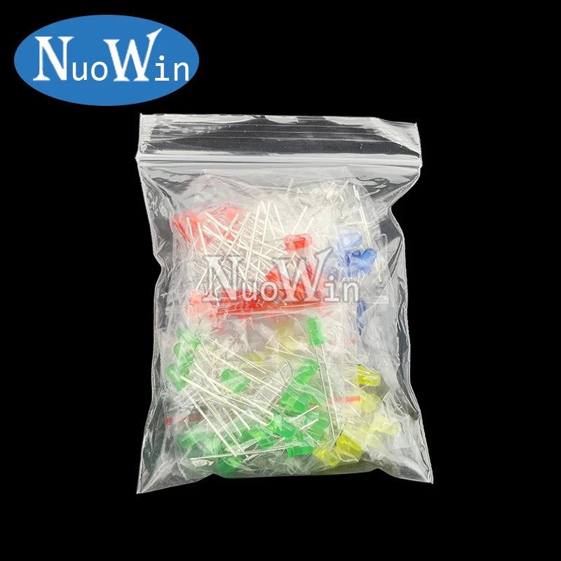 3mm 5mm LED Diode Assorted Kit White Green Red Blue Yellow Orange F3 F5 Leds Light Emitting Diodes electronic kit