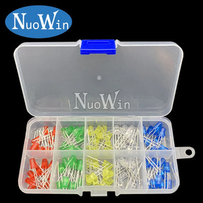 3mm 5mm LED Diode Assorted Kit White Green Red Blue Yellow Orange F3 F5 Leds Light Emitting Diodes electronic kit